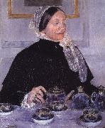 Mary Cassatt Woman beside tea-table France oil painting artist